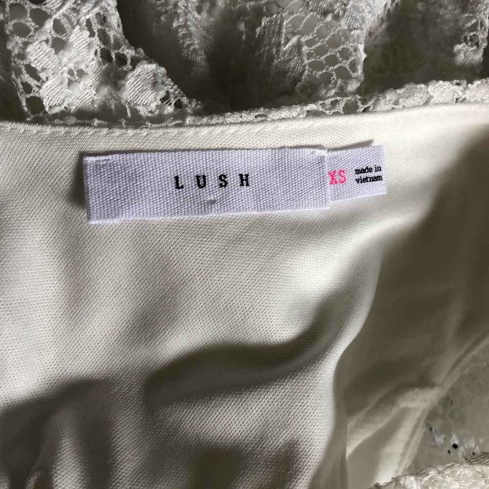 Nordstrom White Lace High Neck Skater Dress Nwot View 4